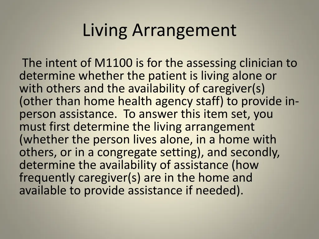 living arrangement