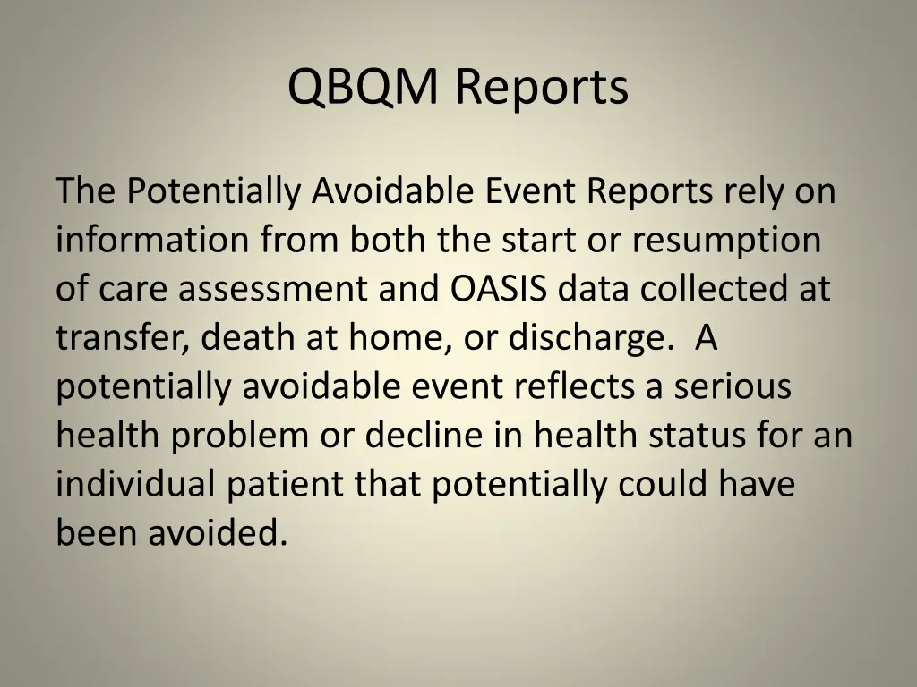 qbqm reports 2