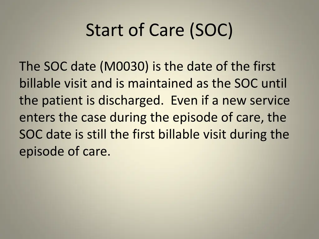 start of care soc