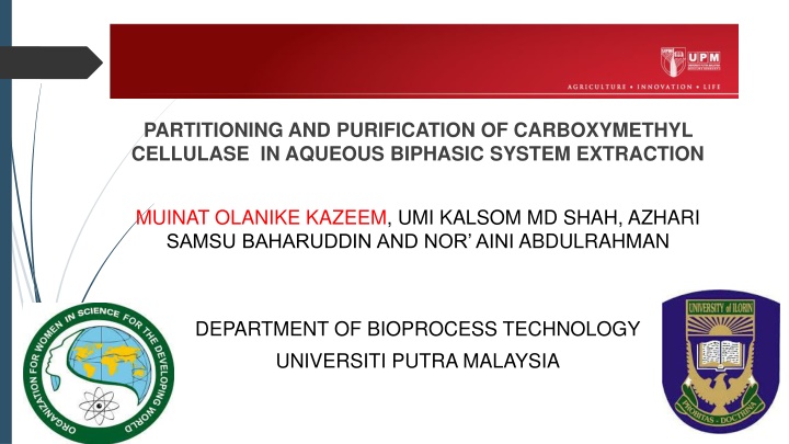 partitioning and purification of carboxymethyl