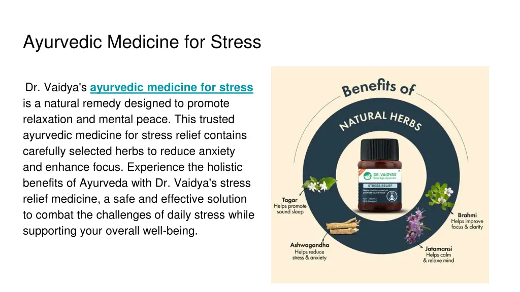 ayurvedic medicine for stress