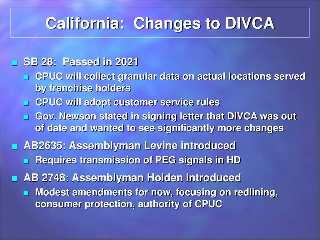 california changes to divca