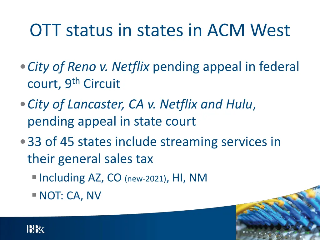 ott status in states in acm west