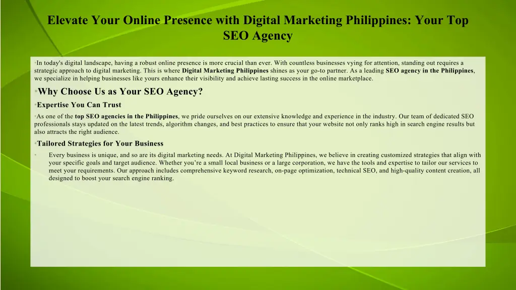 elevate your online presence with digital