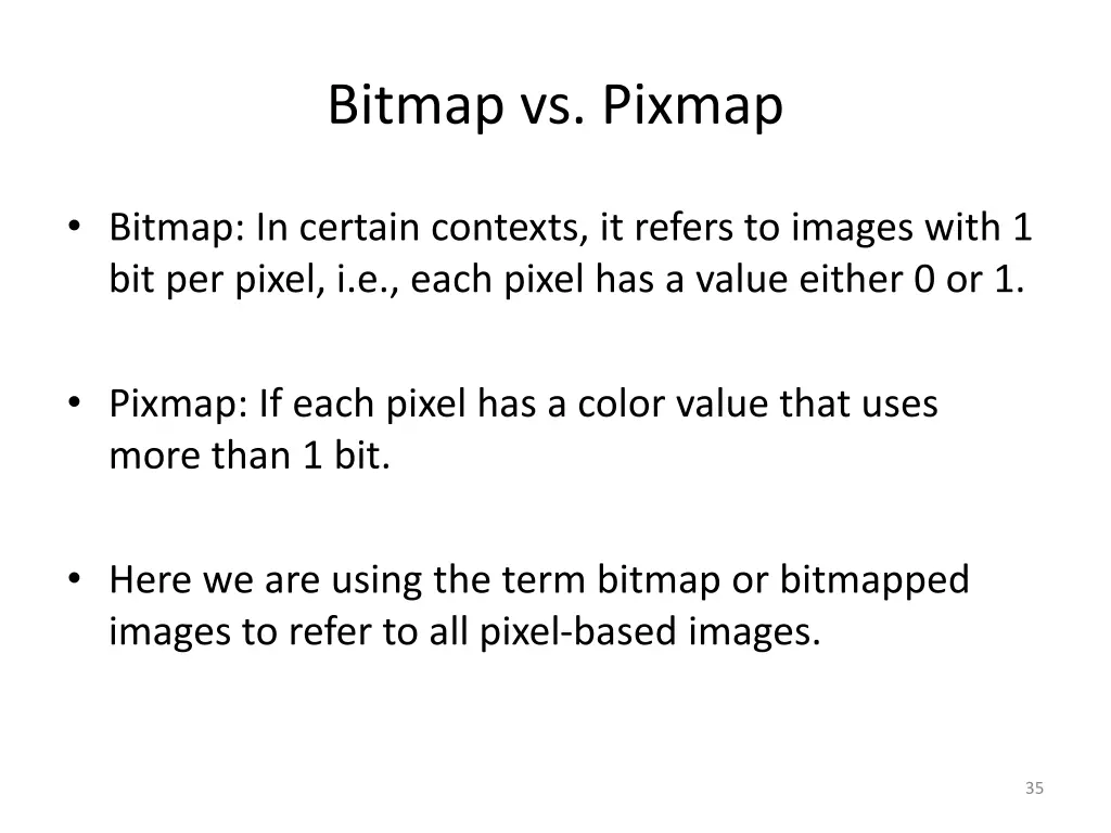 bitmap vs pixmap