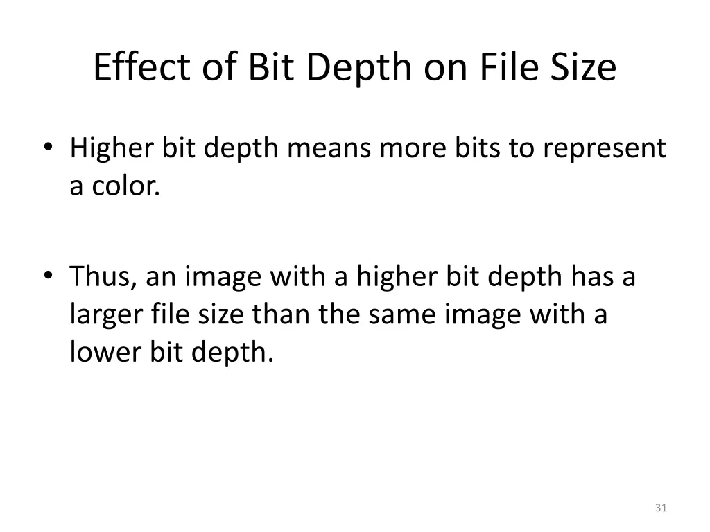 effect of bit depth on file size