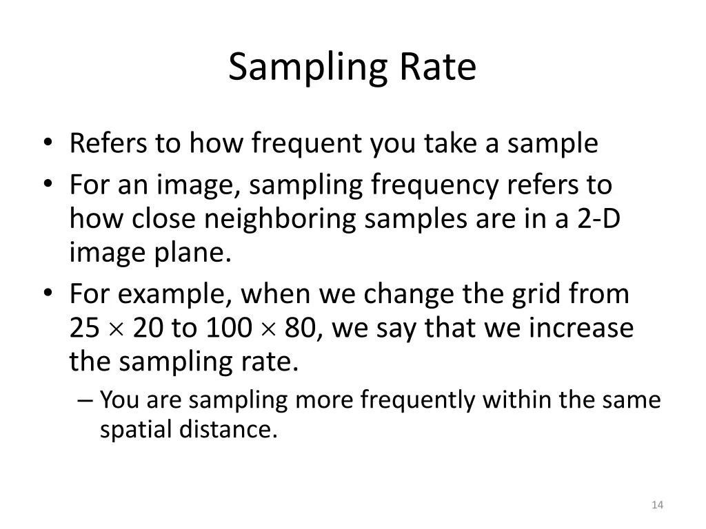 sampling rate