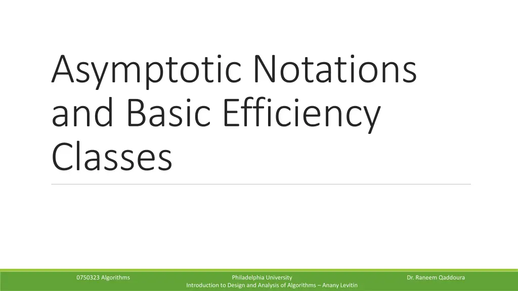 asymptotic notations and basic efficiency classes