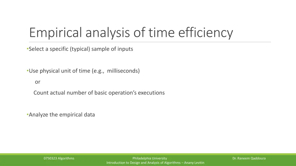 empirical analysis of time efficiency 1