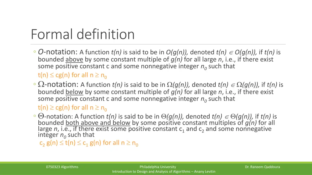 formal definition