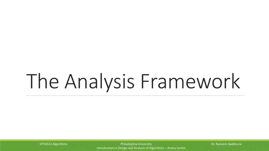 the analysis framework