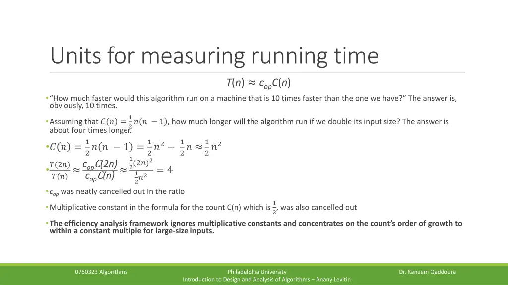 units for measuring running time