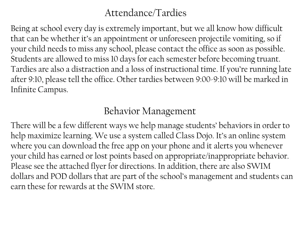 attendance tardies