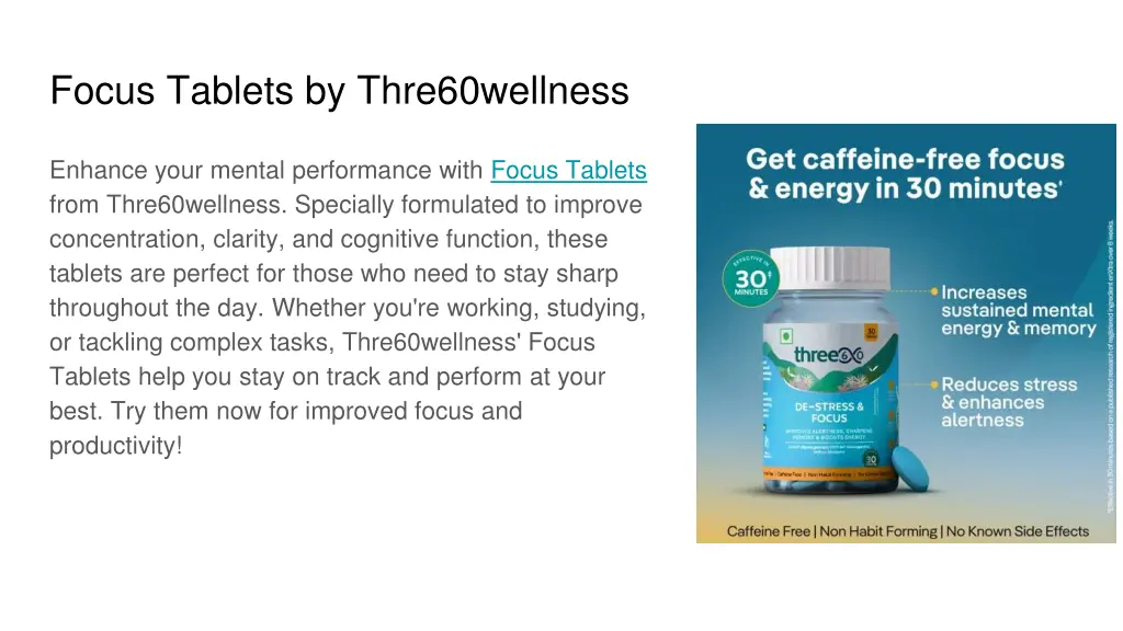 focus tablets by thre60wellness