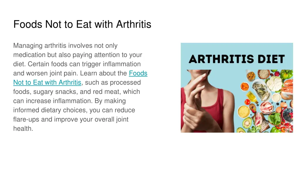 foods not to eat with arthritis