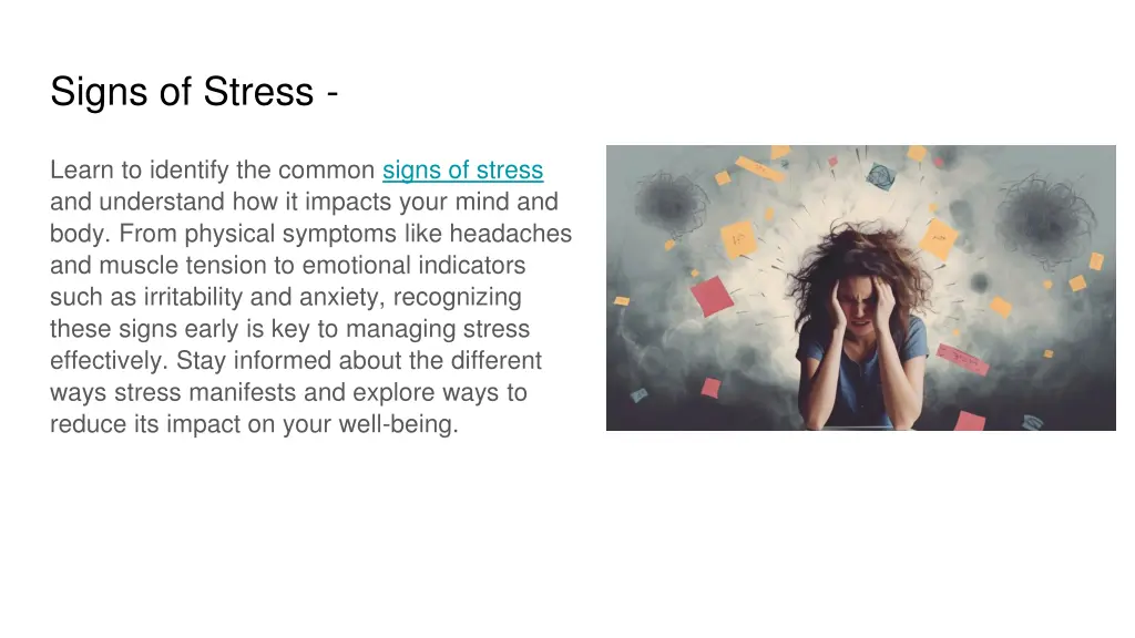 signs of stress