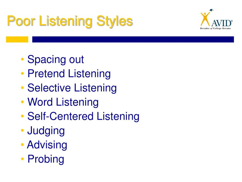 poor listening styles