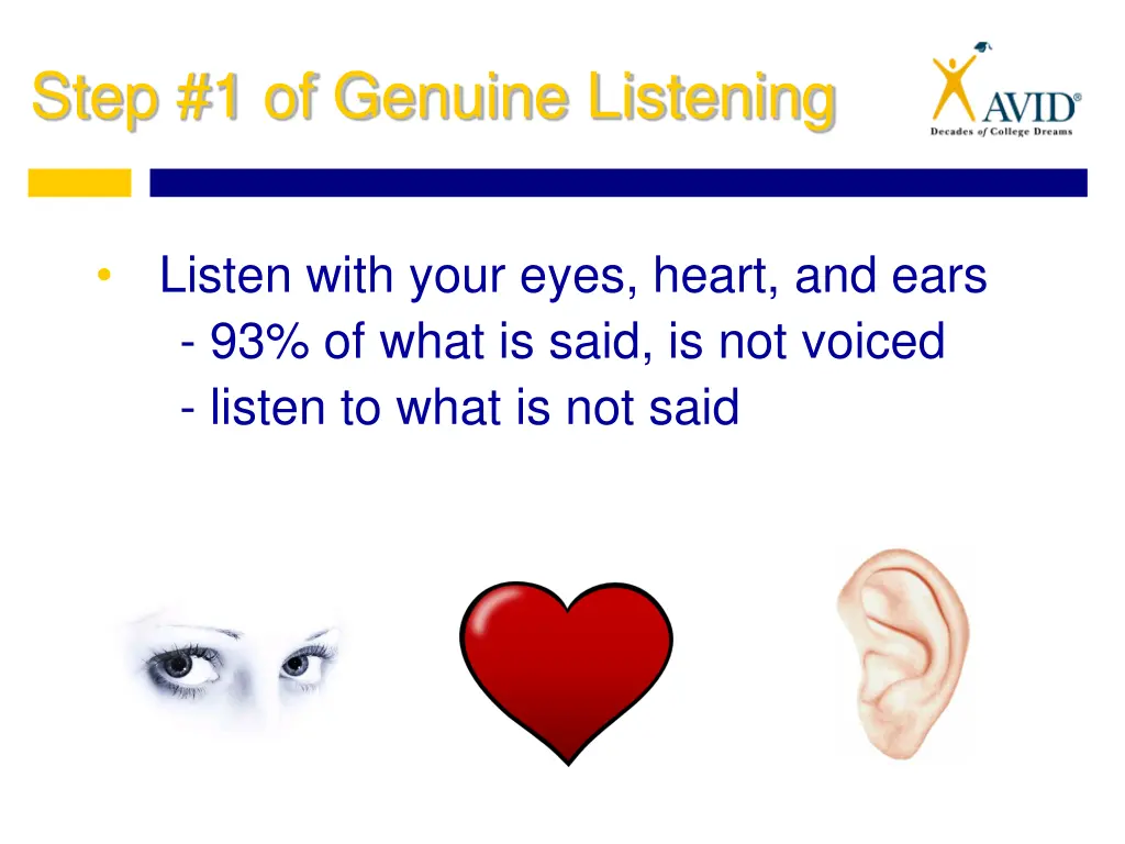 step 1 of genuine listening