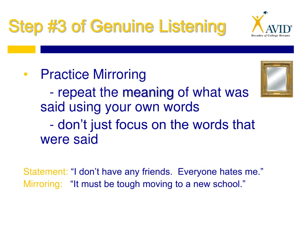 step 3 of genuine listening