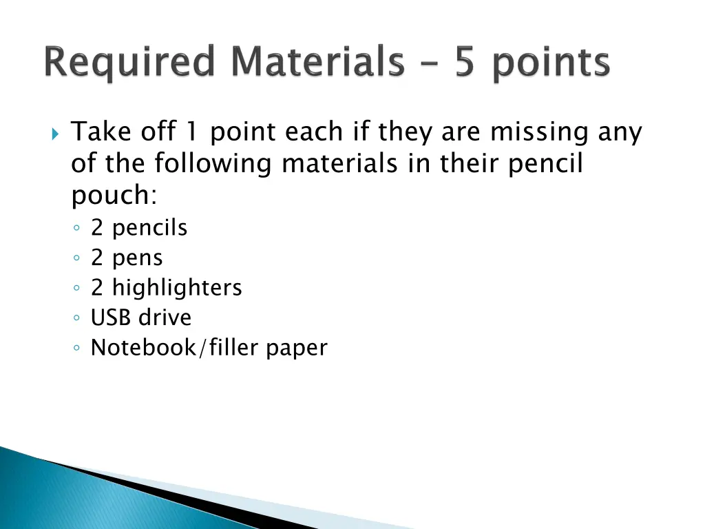 take off 1 point each if they are missing