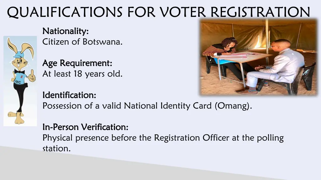 qualifications for voter registration