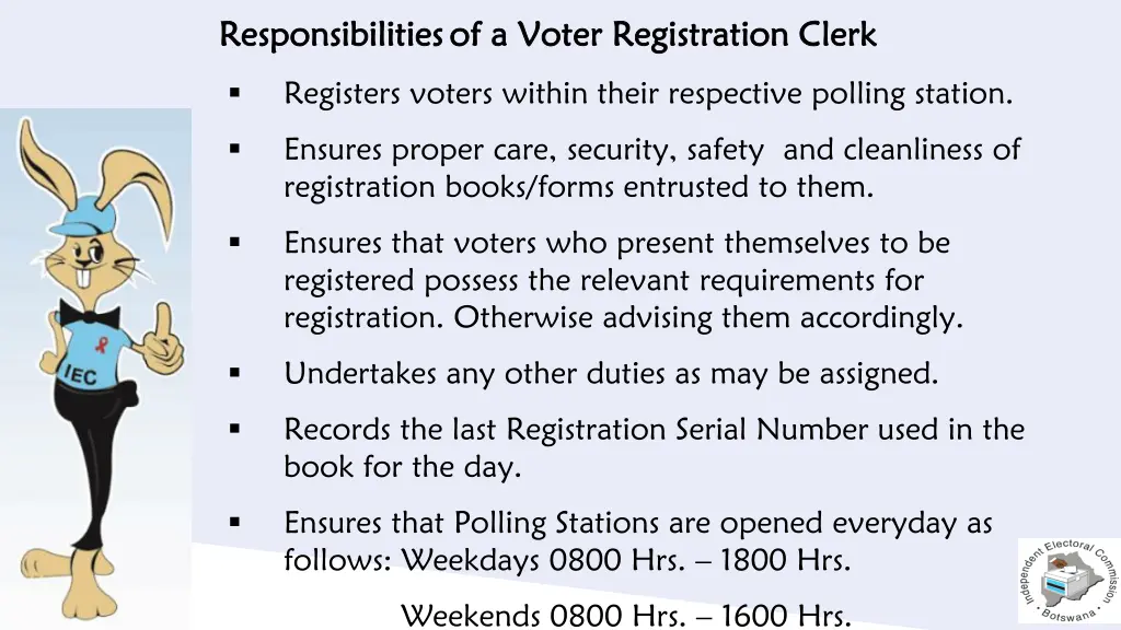 responsibilities responsibilitiesof a voter