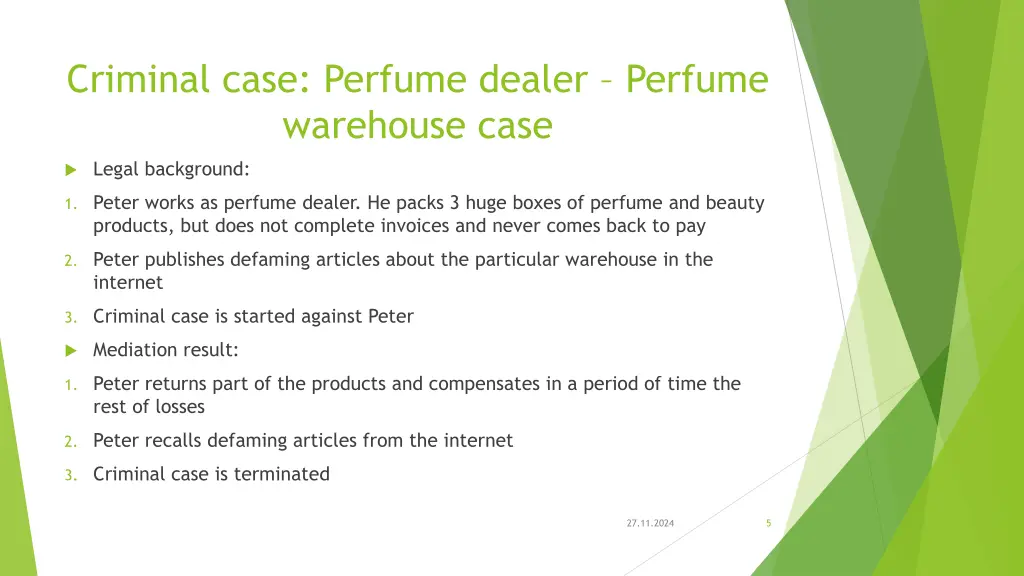 criminal case perfume dealer perfume warehouse