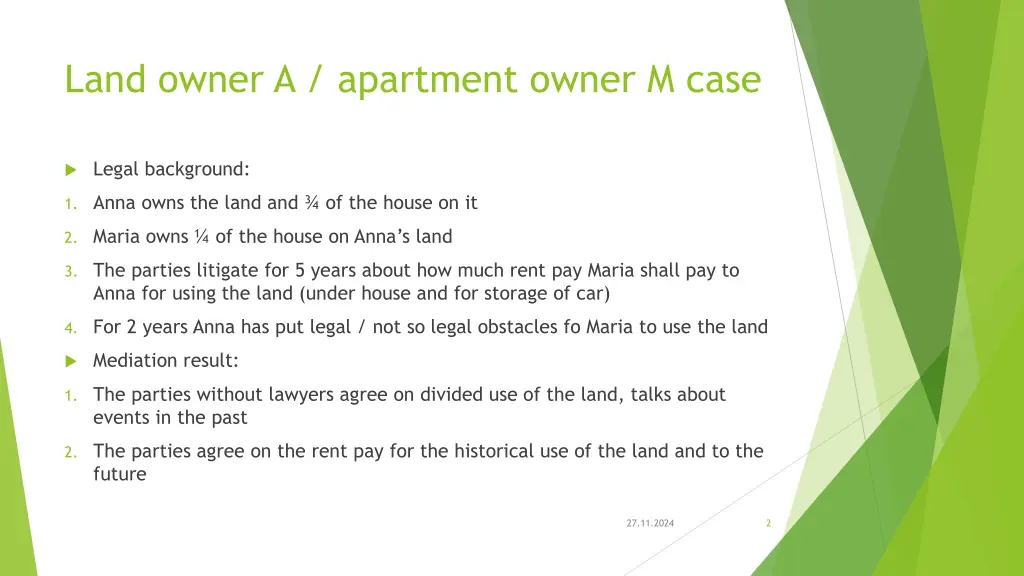 land owner a apartment owner m case