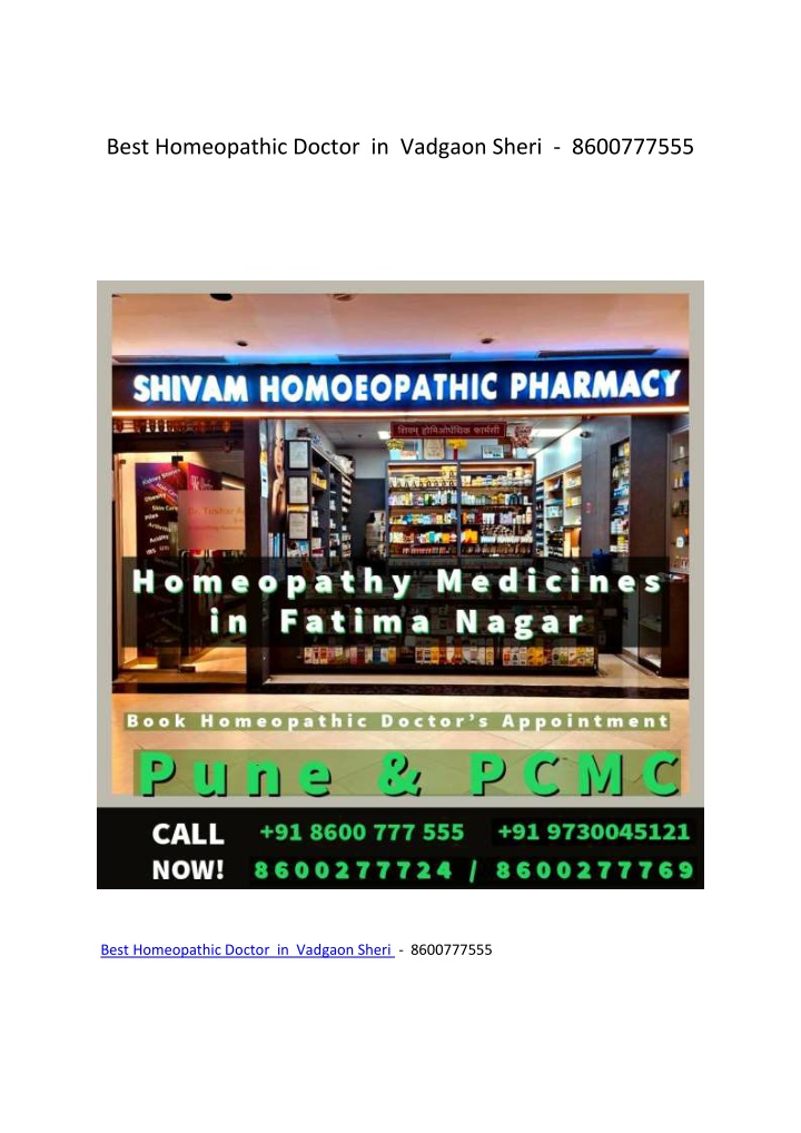 best homeopathic doctor in vadgaon sheri