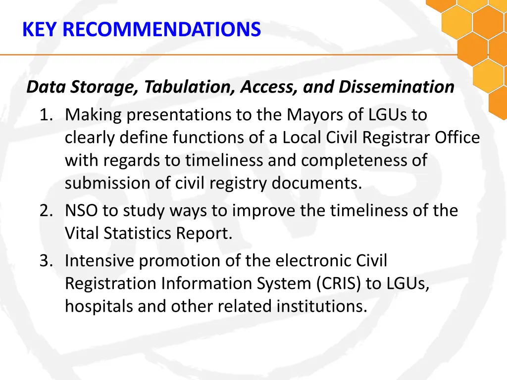 key recommendations 5