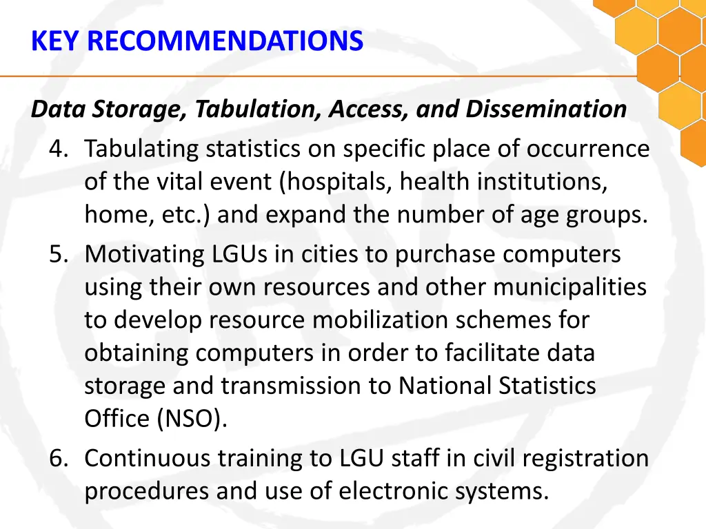 key recommendations 6