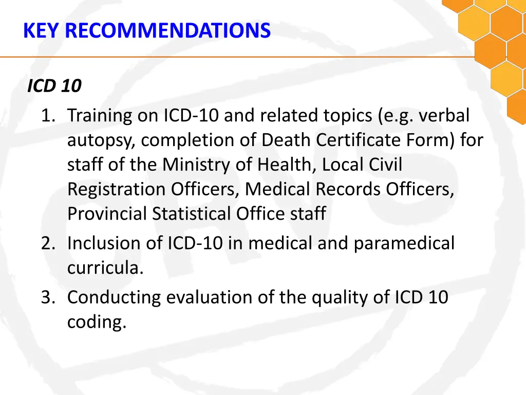 key recommendations 7