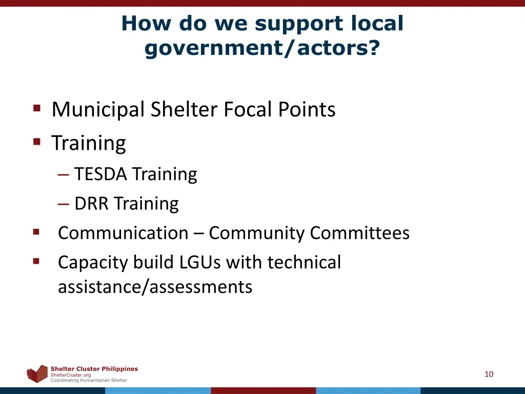 how do we support local government actors