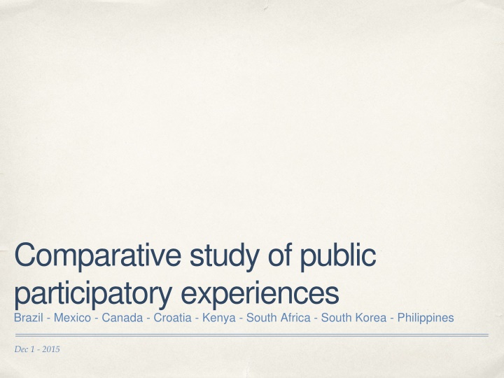 comparative study of public participatory