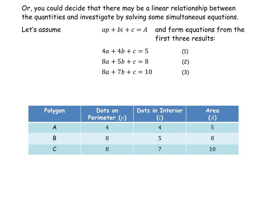 or you could decide that there may be a linear