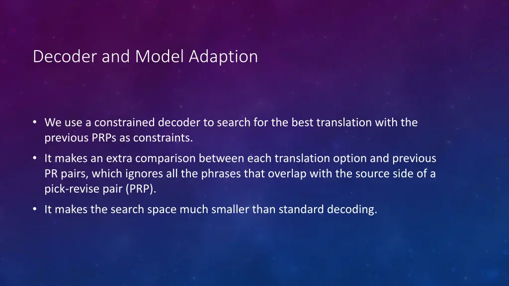 decoder and model adaption