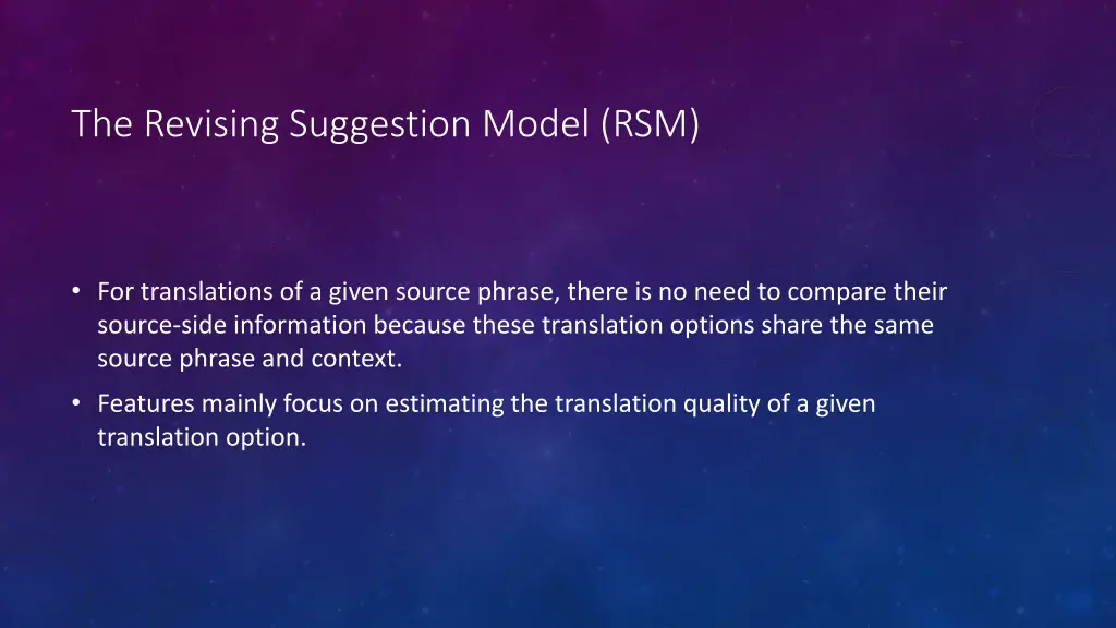 the revising suggestion model rsm 1