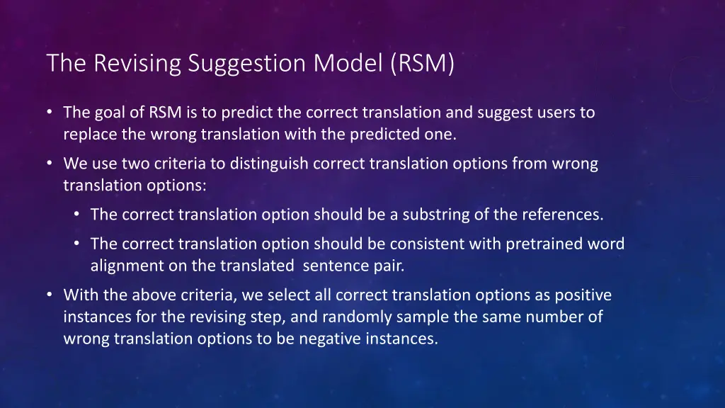 the revising suggestion model rsm