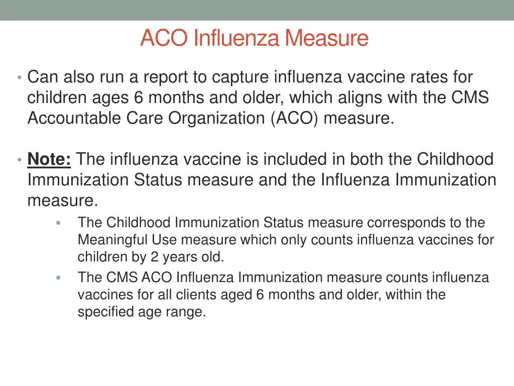 aco influenza measure