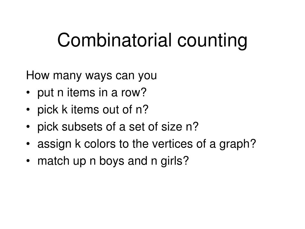 combinatorial counting