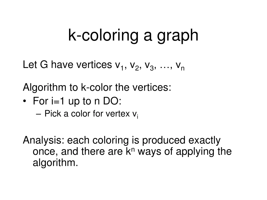 k coloring a graph