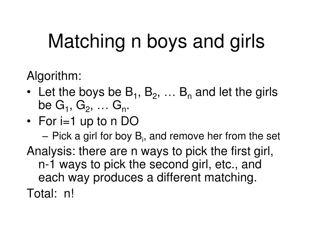 matching n boys and girls