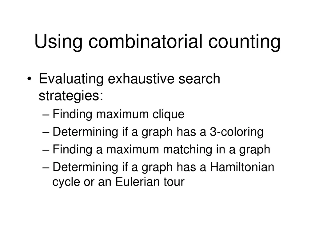 using combinatorial counting 1