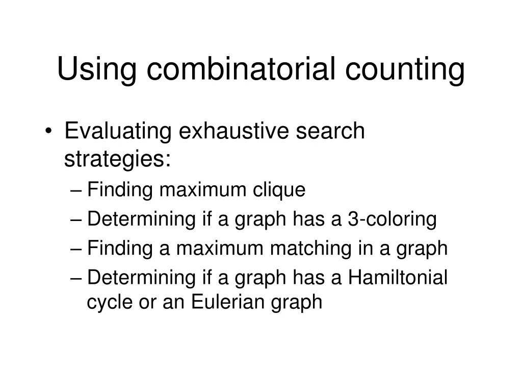 using combinatorial counting