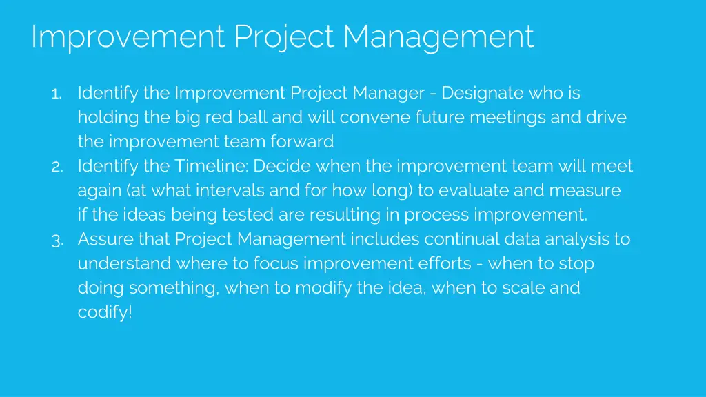 improvement project management