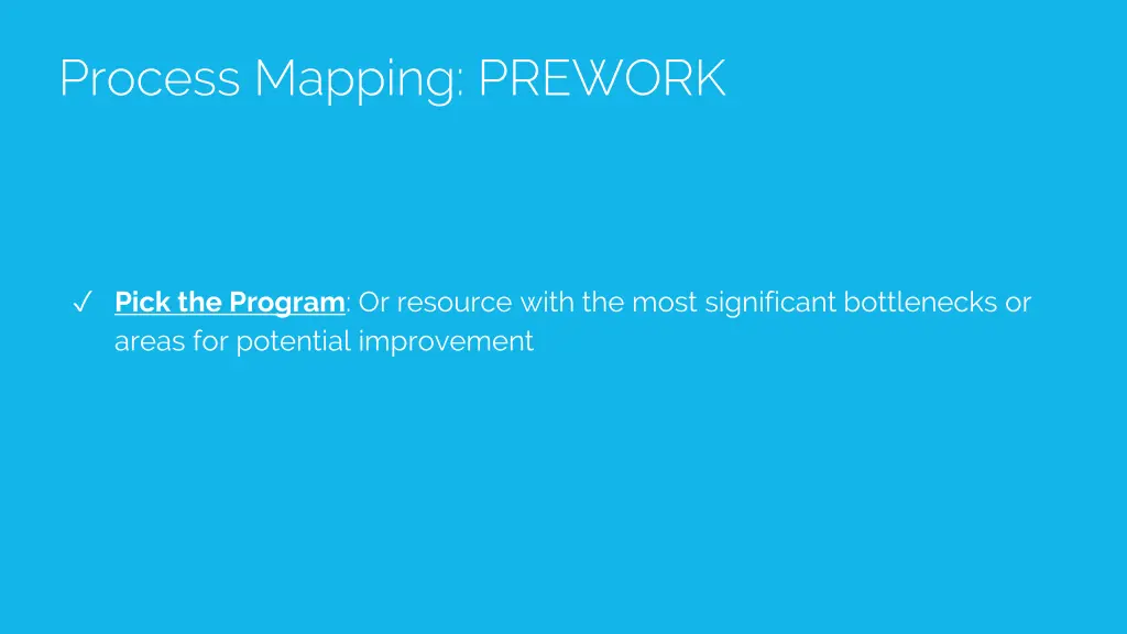 process mapping prework