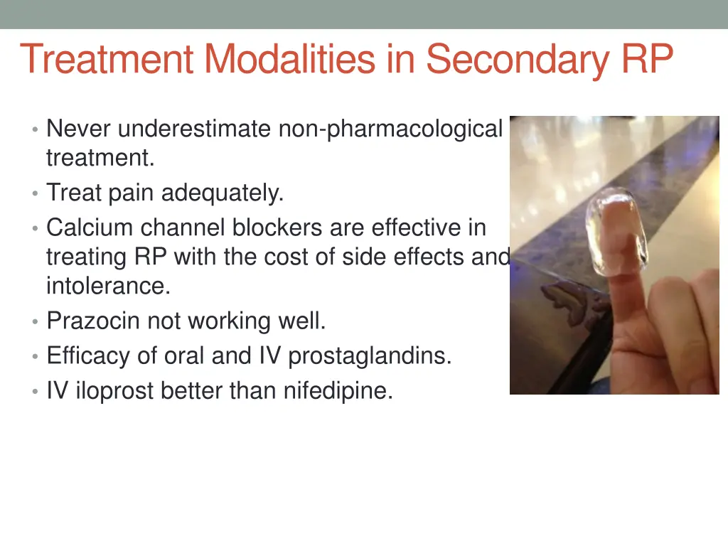 treatment modalities in secondary rp