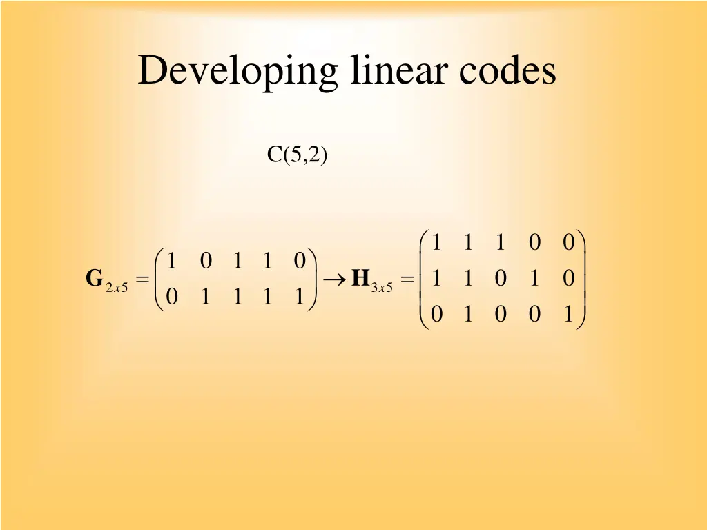 developing linear codes