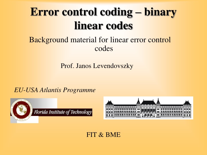 error control coding binary linear codes