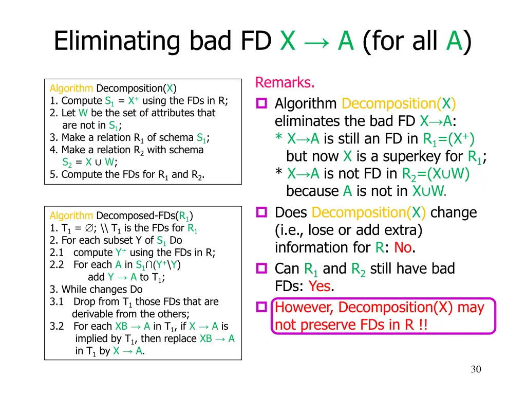 eliminating bad fd x a for all a 2